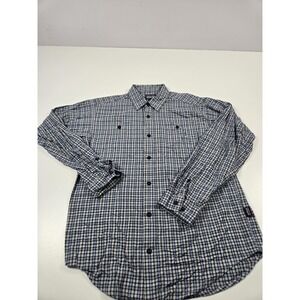 Patagonia Shirt Men's Small Blue Plaid Organic Cotton Pima Hiking L/S Button Up